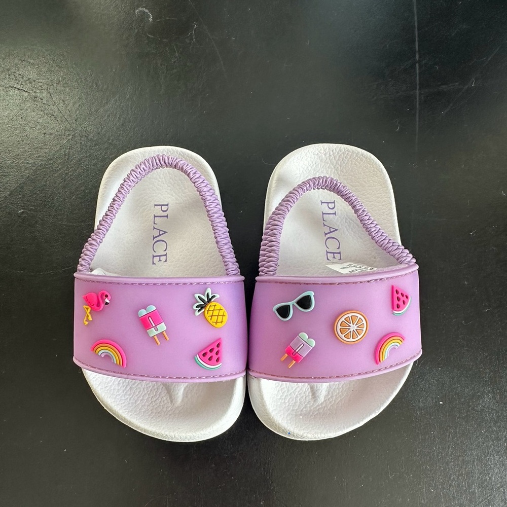 Place Kids Lavender Slide Sandals
